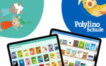Werbung für die Polylino App - eine App, die Bücher für Kinder und Jugendliche kostenlos zur Verfügung stelle